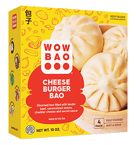 Wow Bao cheeseburger packaging